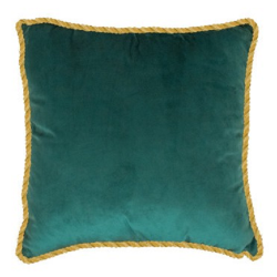 CUSCINO ARREDO VELLUTO VERDE CON CORDONE ORO
