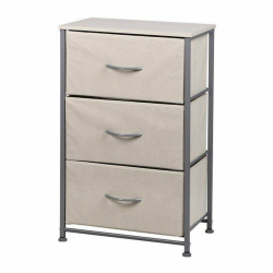 CASSETTIERA 3 CASSETTI BRISBANE 45X30X70 GRIGIO/BEIGE/NATURALE