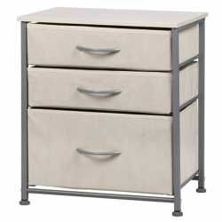 CASSETTIERA 3 CASSETTI BRISBANE 45X30X49,5 GRIGIO/BEIGE/NATURALE