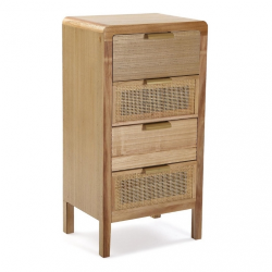 COMODINO 4 CASSETTI RATTAN 40x30x77.5 CM