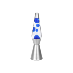 LAMPADA LAVA BASE SILVER LIQUIDO BLU / TRASPARENTE