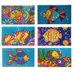 ZERBINO COCCO PESCI COLORATI 6 DISEGNI ASSORTITI  70X40 CM