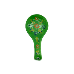 POGGIAMESTOLO DECORATO A MANO VERDE 