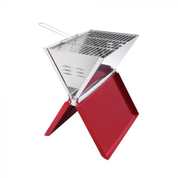 BARBECUE PORTATILE + 2 UTENSILI E BORSA ROSSO