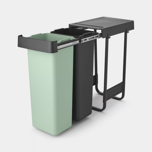 PATTUMIERA DA INCASSO 2X30L DARK GREY SORT & GO BRABANTIA