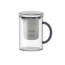 TISANIERA VETRO BOROSILICATO 420 ML VERDE PETROLIO