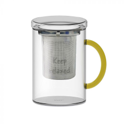 TISANIERA VETRO BOROSILICATO 420 MLL GIALLO