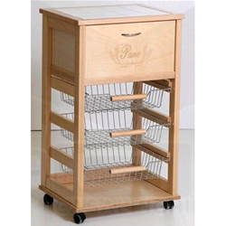 CARRELLO VESUVIO CON PORTA PANE NATURALE