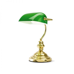 LAMPADA TAVOLO VERDE BASE OTTONE H35 1E27