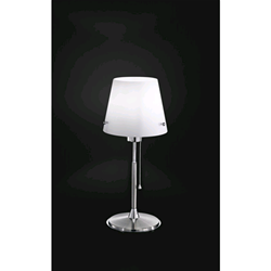 LAMPADA TAVOLO CROMO LUCIDO  CON VETRO OPALE