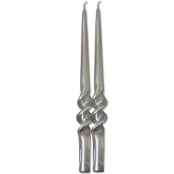 CANDELA TORCIGLIONE ARGENTO 29CM