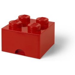 CONTENITORE 4 BOTTONI ROSSO BRICK DRAWER LEGO