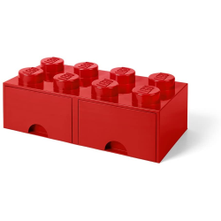 CONTENITORE 8 BOTTONI ROSSO BRICK DRAWER LEGO 