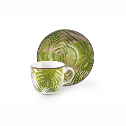 SET 6 TAZZE CAFFE' CON PIATTINO FOLIANCE EXCELSA