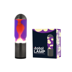 LAMPADA CON BASE GRIGIO SCURO LIQUIDO VIOLA CERA GIALLA  