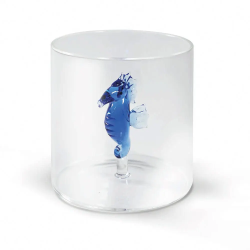 BICCHIERE VETRO BOROSILICATO 250 ML DECORO CAVALLUCCIO 