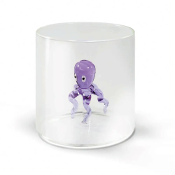 BICCHIERE VETRO BOROSILICATO 250 ML DECORO POLIPO