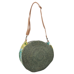 BORSA TONDA TESSUTO VERDE